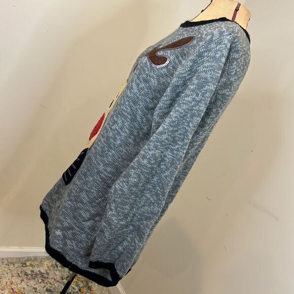 Holiday Time Sequin Red Nose Reindeer Sweater - Size 1X - Picture 7 of 10